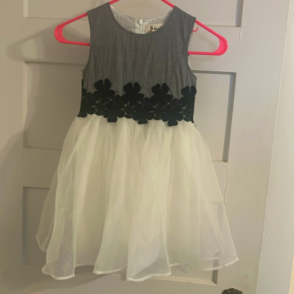 Doe, a Dear Houndstooth Floral Tulle Girl’s Holiday Party Formal Winter Dress 6